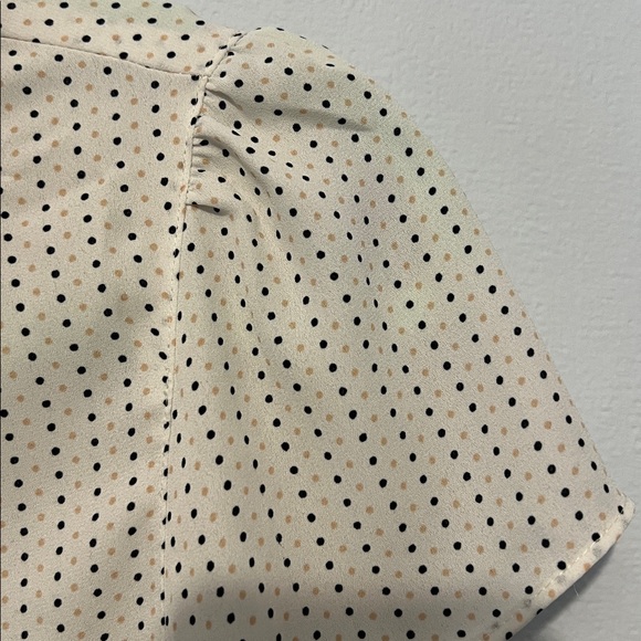 LOFT Cream and Black Polka Dot Blouse - Picture 3 of 6